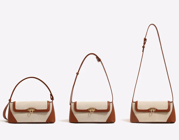 A Bolsa Isabele tem estilo baguete, elegante e funcional. Compacta por fora e espaçosa por dentro, é ideal para o verão e combina com looks casuais ou sofisticados.