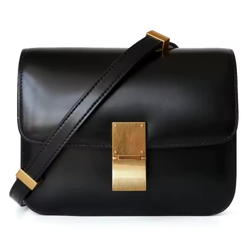 Bolsa Cristine compacta, elegante e funcional. Com divisórias, zíper e ferragens douradas, é ideal para o dia a dia ou ocasiões especiais.