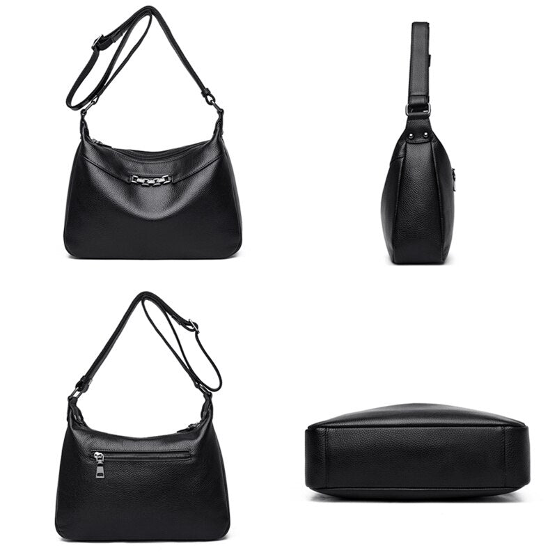 Bolsa Daiane em couro legítimo, leve e elegante. Design minimalista com alça ajustável, bolso externo e interior espaçoso para praticidade no dia a dia.