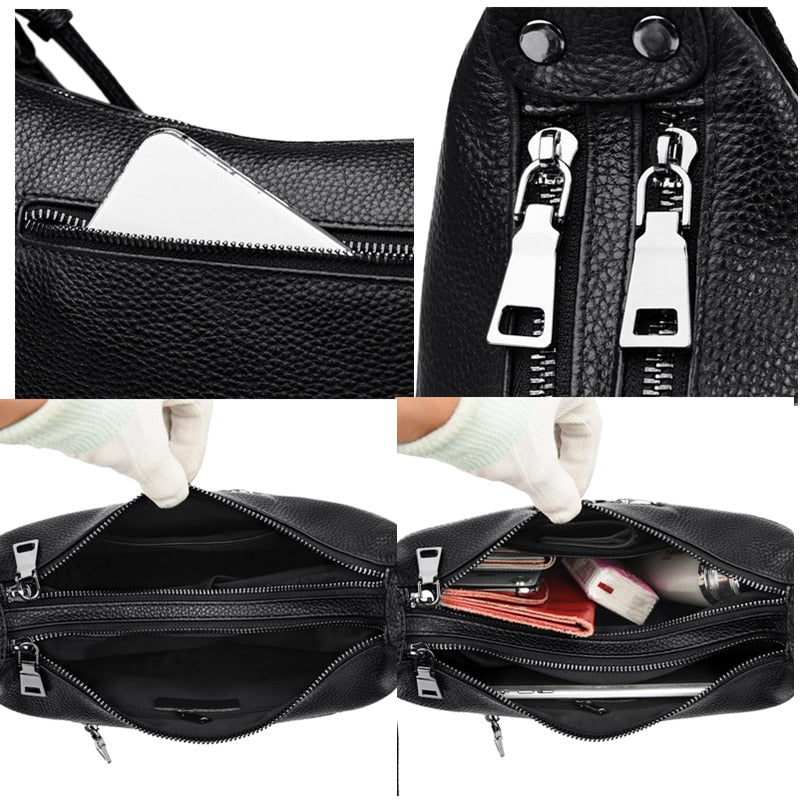 Bolsa Daiane em couro legítimo, leve e elegante. Design minimalista com alça ajustável, bolso externo e interior espaçoso para praticidade no dia a dia.