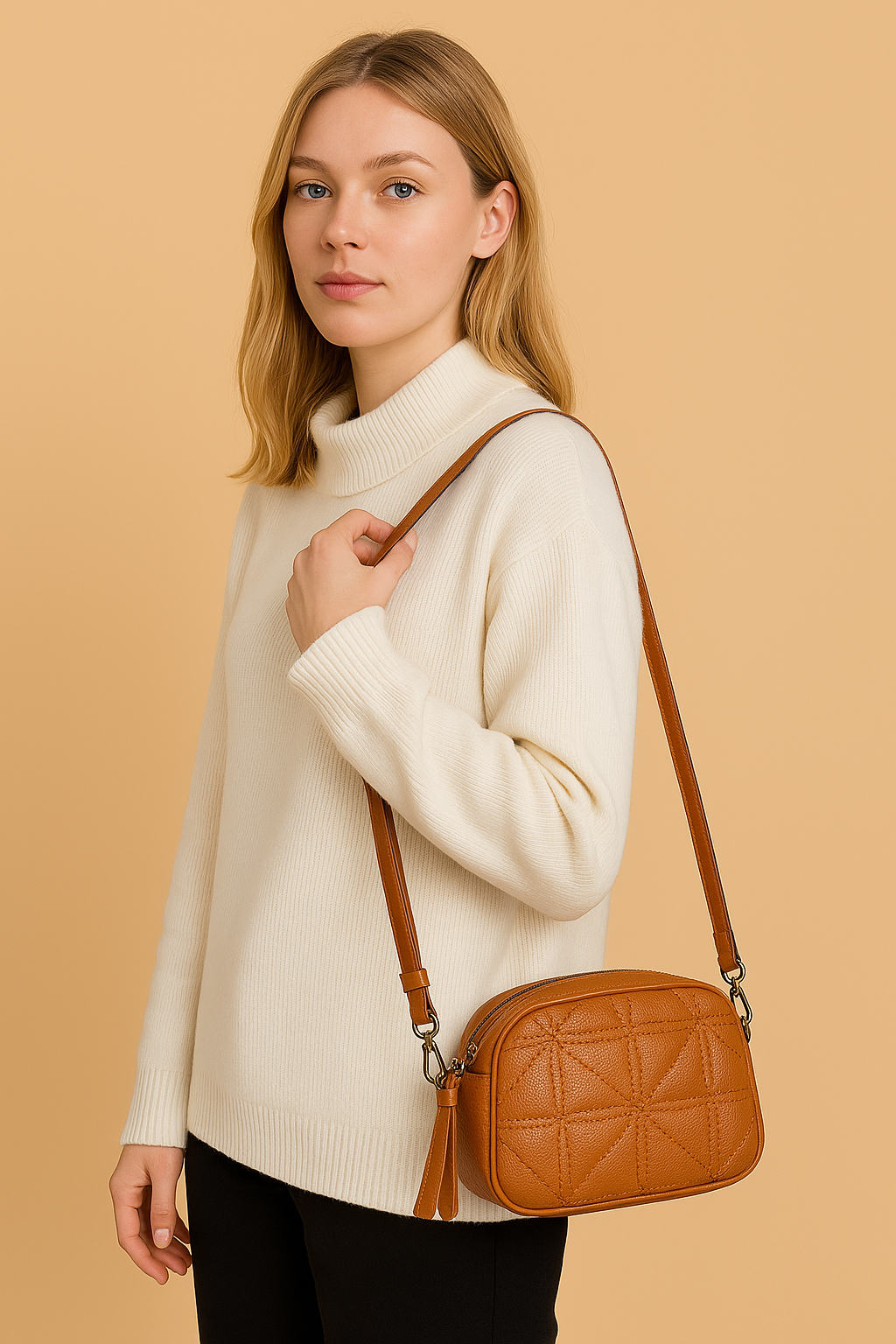 RAYZA LEATHER CROSSBODY BAG