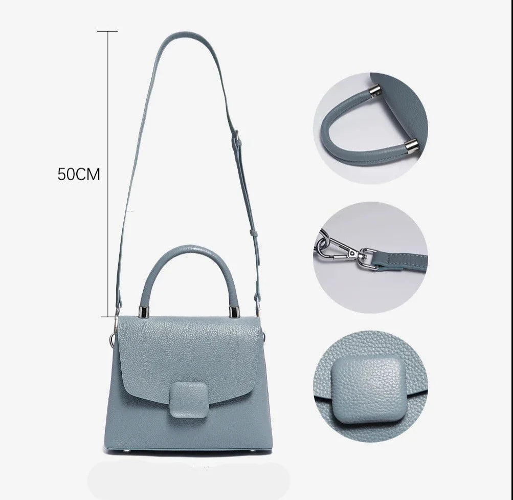 Bolsa Valentina em couro legítimo, estilo carteiro. Compacta, elegante e durável, com design minimalista ideal para looks casuais ou sofisticados.