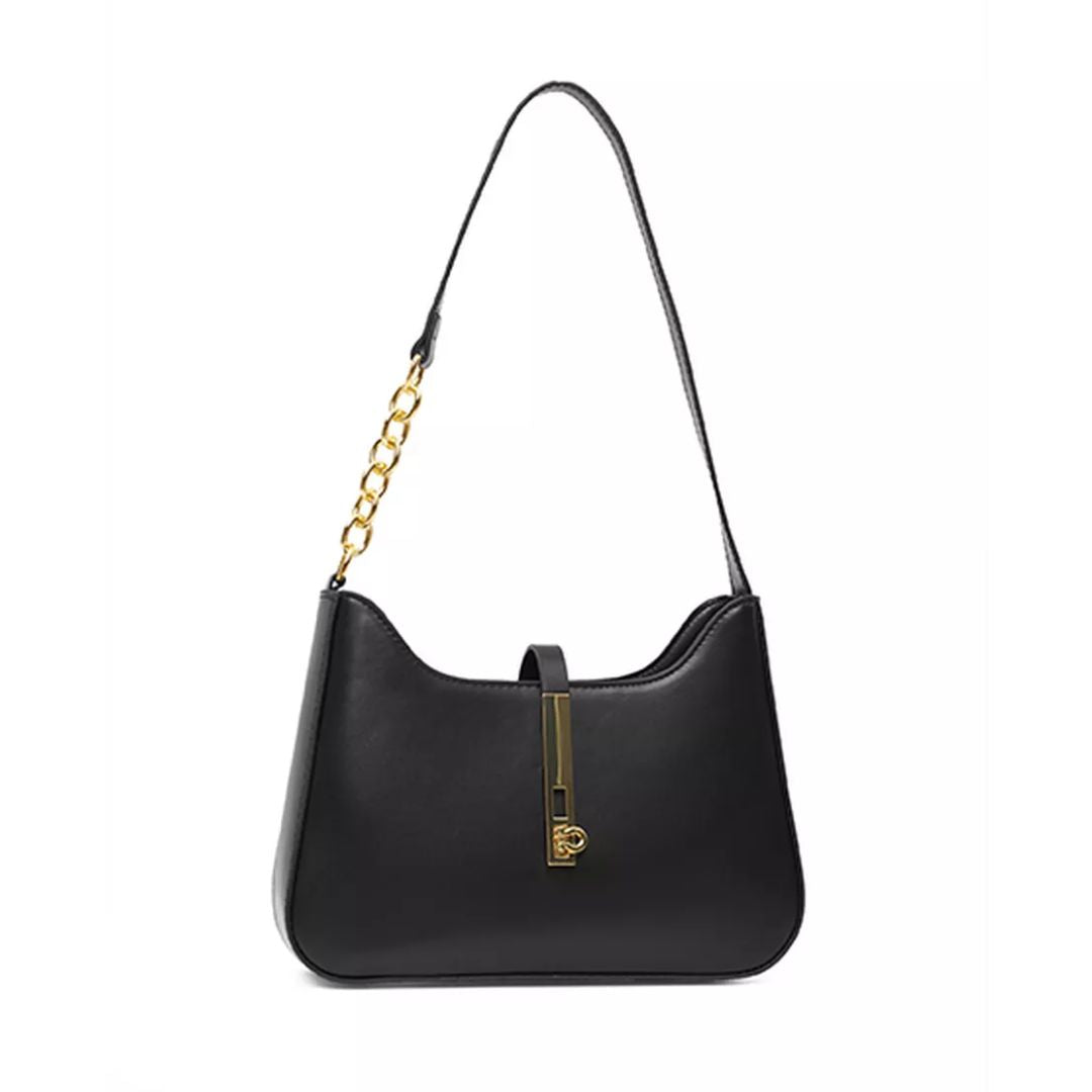 Bolsa Ágatha estilo baguete, elegante e moderna. Compacta, feita em material sintético de alta qualidade, combina com looks casuais e refinados.