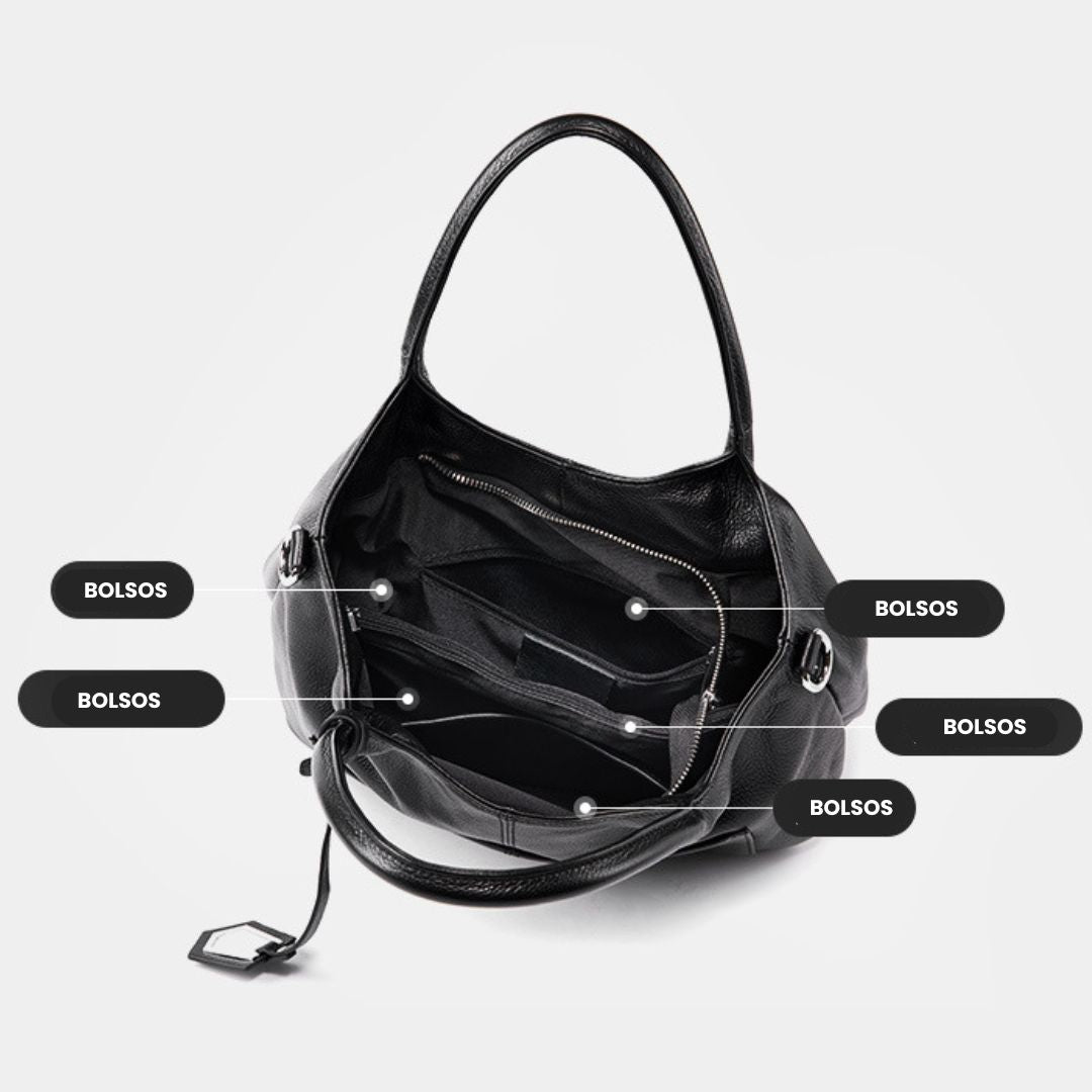 A Bolsa em Couro Clara é a escolha perfeita para mulheres modernas que procuram uma combinação de espaço e estilo.