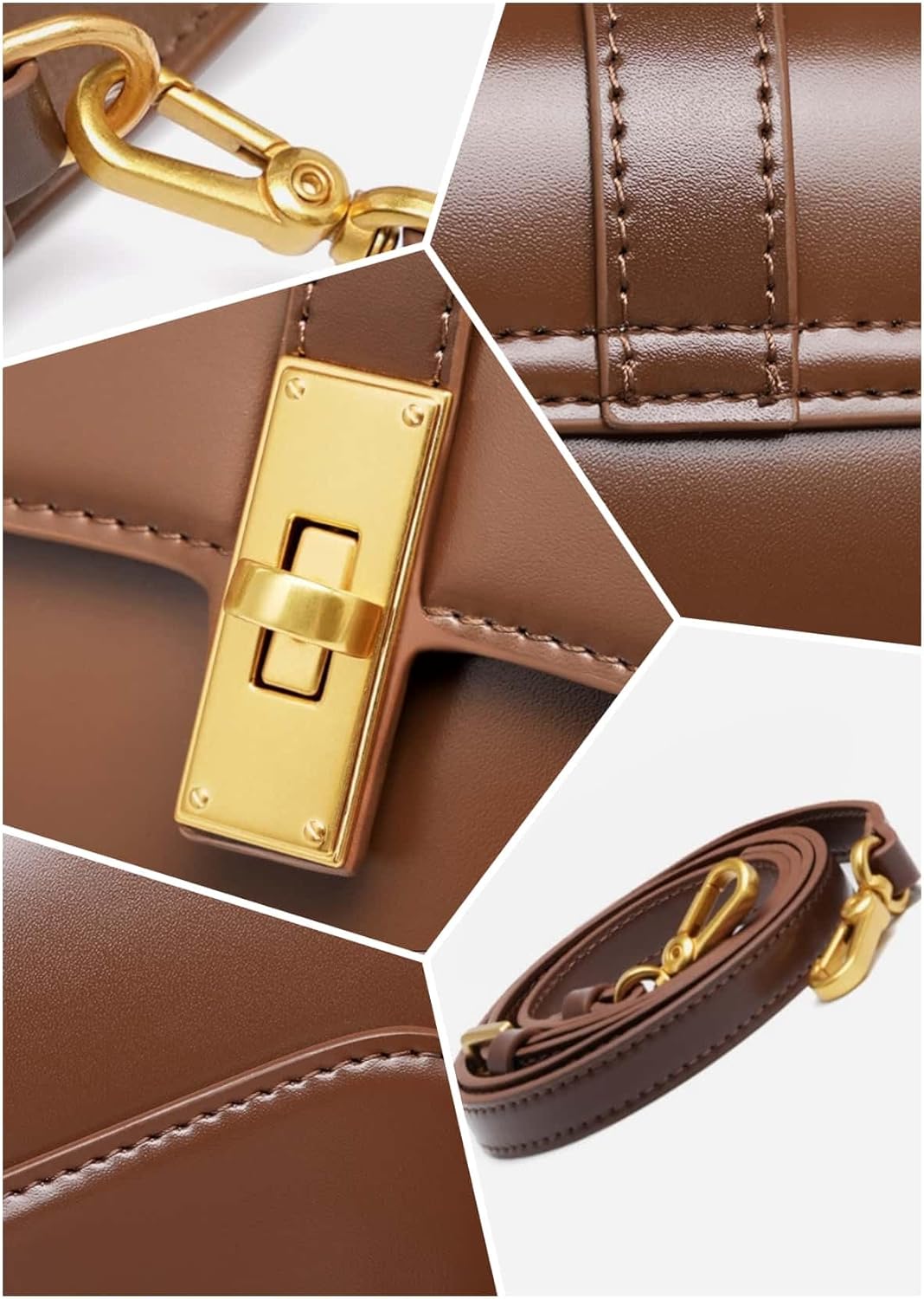 Bolsa Ana em couro legítimo, estilo baguette. Compacta, elegante e resistente, com divisórias internas que garantem praticidade e organização no dia a dia.