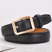 Cinto Yasmin em couro legítimo com fivela dourada. Elegante, durável e versátil, ideal para looks casuais ou formais com toque sofisticado.