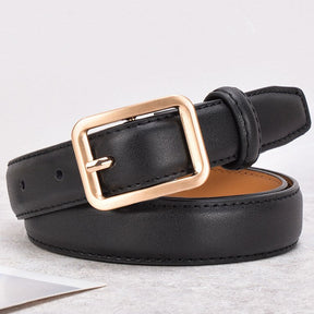 Cinto Yasmin em couro legítimo com fivela dourada. Elegante, durável e versátil, ideal para looks casuais ou formais com toque sofisticado.